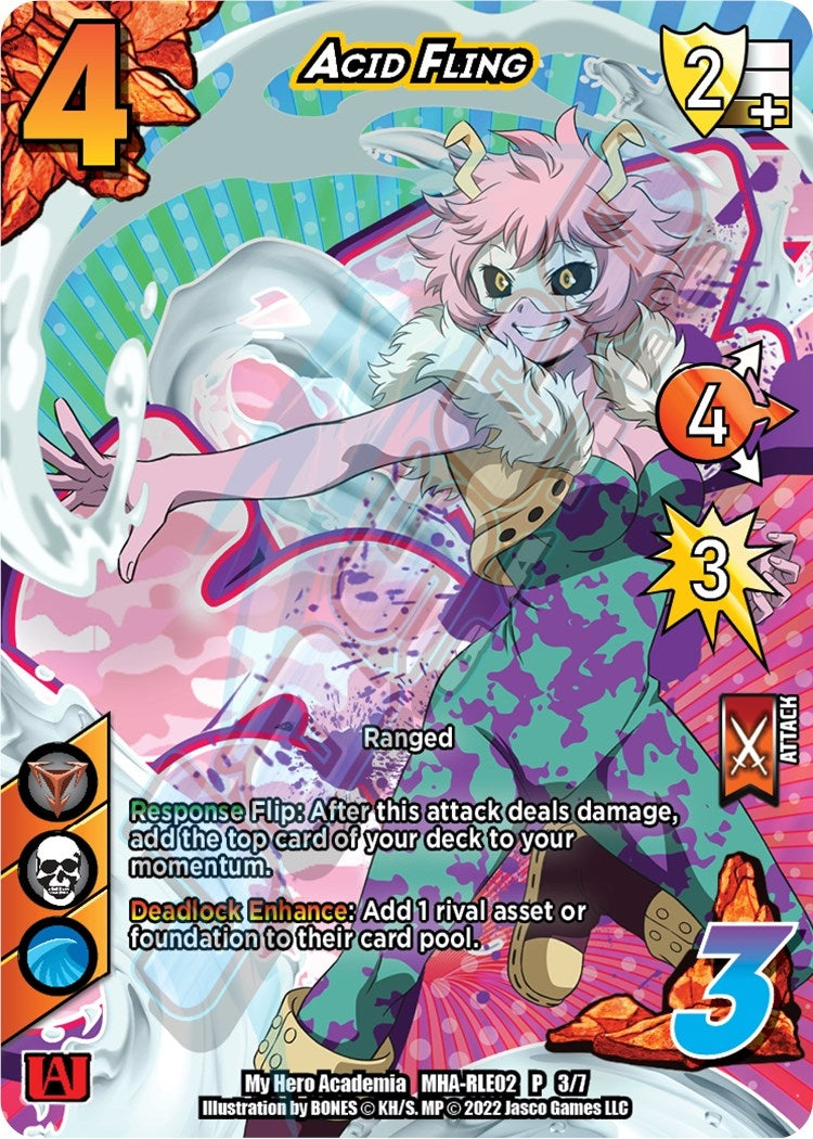 Image for Acid Fling (Regional License Exam 2022) (UniVersus: My Hero Academia Promo Cards) (MHA-RLE02 P 3/7) - UniVersus