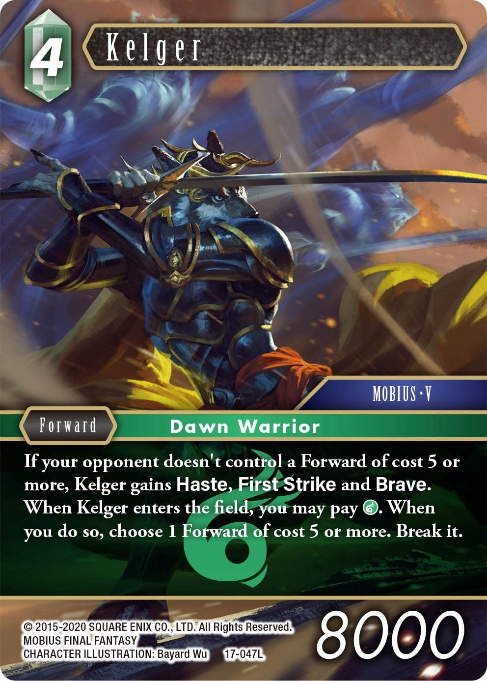 Image for Kelger (Rebellion's Call) (17-047L) - Final Fantasy TCG