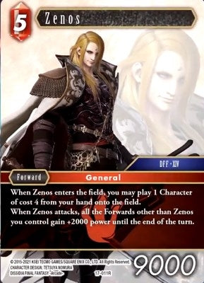 Image for Zenos (Rebellion's Call) (17-011R) - Final Fantasy TCG