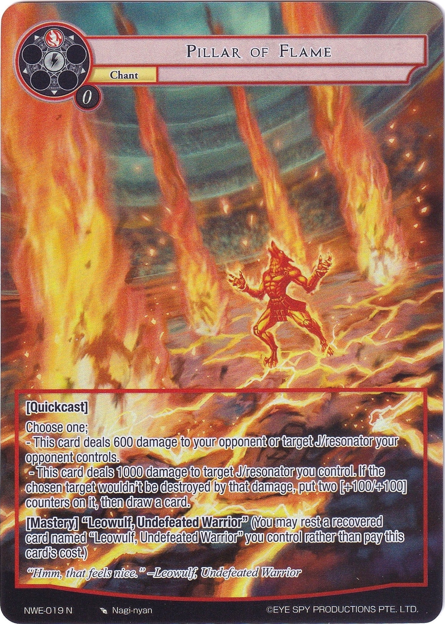 Image for Pillar of Flame (Full Art) (A New World Emerges) (NWE-019 N) - Force of Will