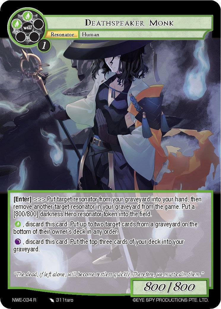 Image for Deathspeaker Monk (A New World Emerges) (NWE-034 R) - Force of Will