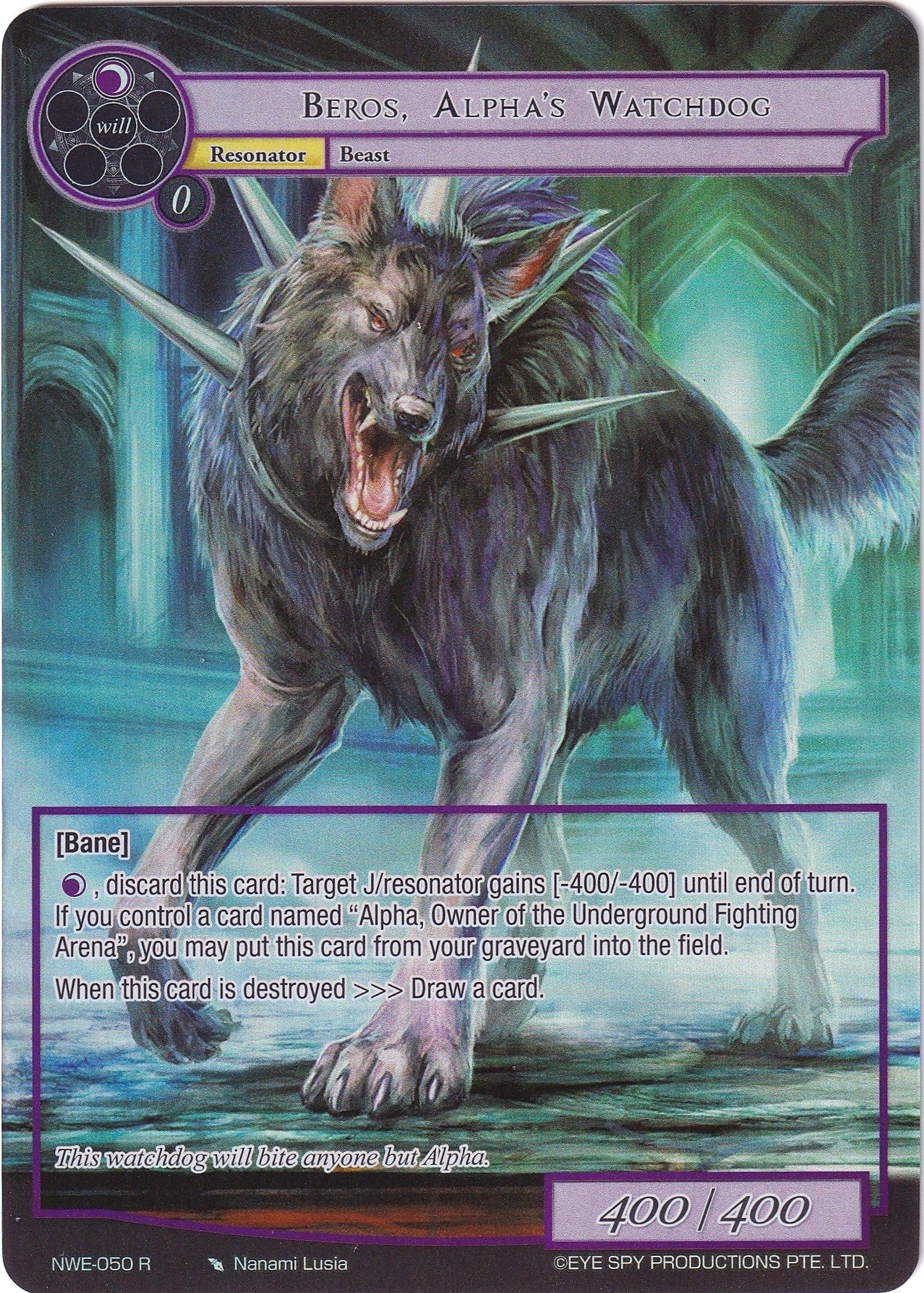 Image for Beros, Alpha's Watchdog (Full Art) (A New World Emerges) (NWE-050 R) - Force of Will
