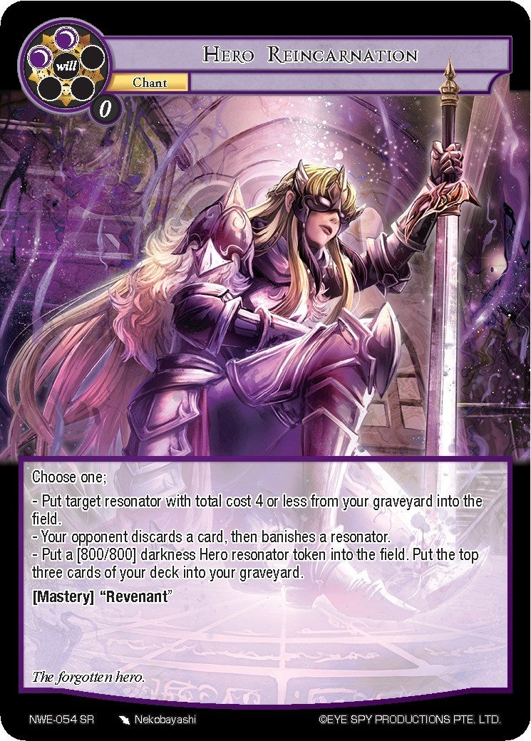 Image for Hero Reincarnation (A New World Emerges) (NWE-054 SR) - Force of Will