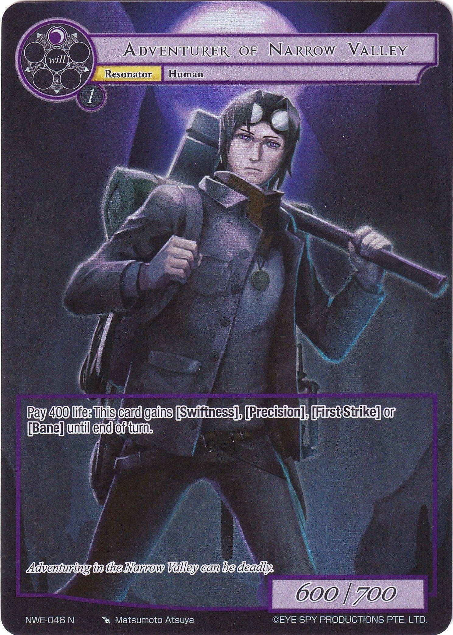 Image for Adventurer of Narrow Valley (Full Art) (A New World Emerges) (NWE-046 N) - Force of Will