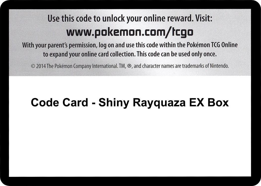 Image for Code Card - Shiny Rayquaza EX Box - Pokemon