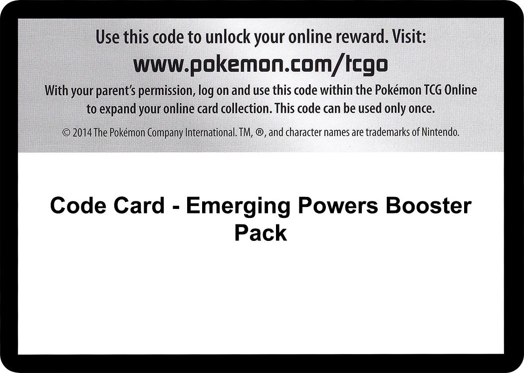 Image for Code Card - Emerging Powers Booster Pack - Pokemon