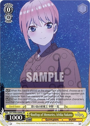 Image for Rooftop of Memories, Ichika Nakano (SR) (The Quintessential Quintuplets 2) (5HY/W90-E009S SR) - Weiss Schwarz