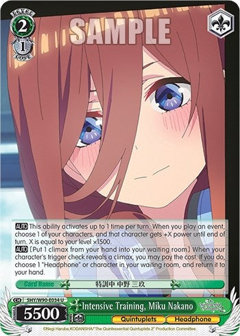 Image for Intensive Training, Miku Nakano (The Quintessential Quintuplets 2) (5HY/W90-E034 U) - Weiss Schwarz