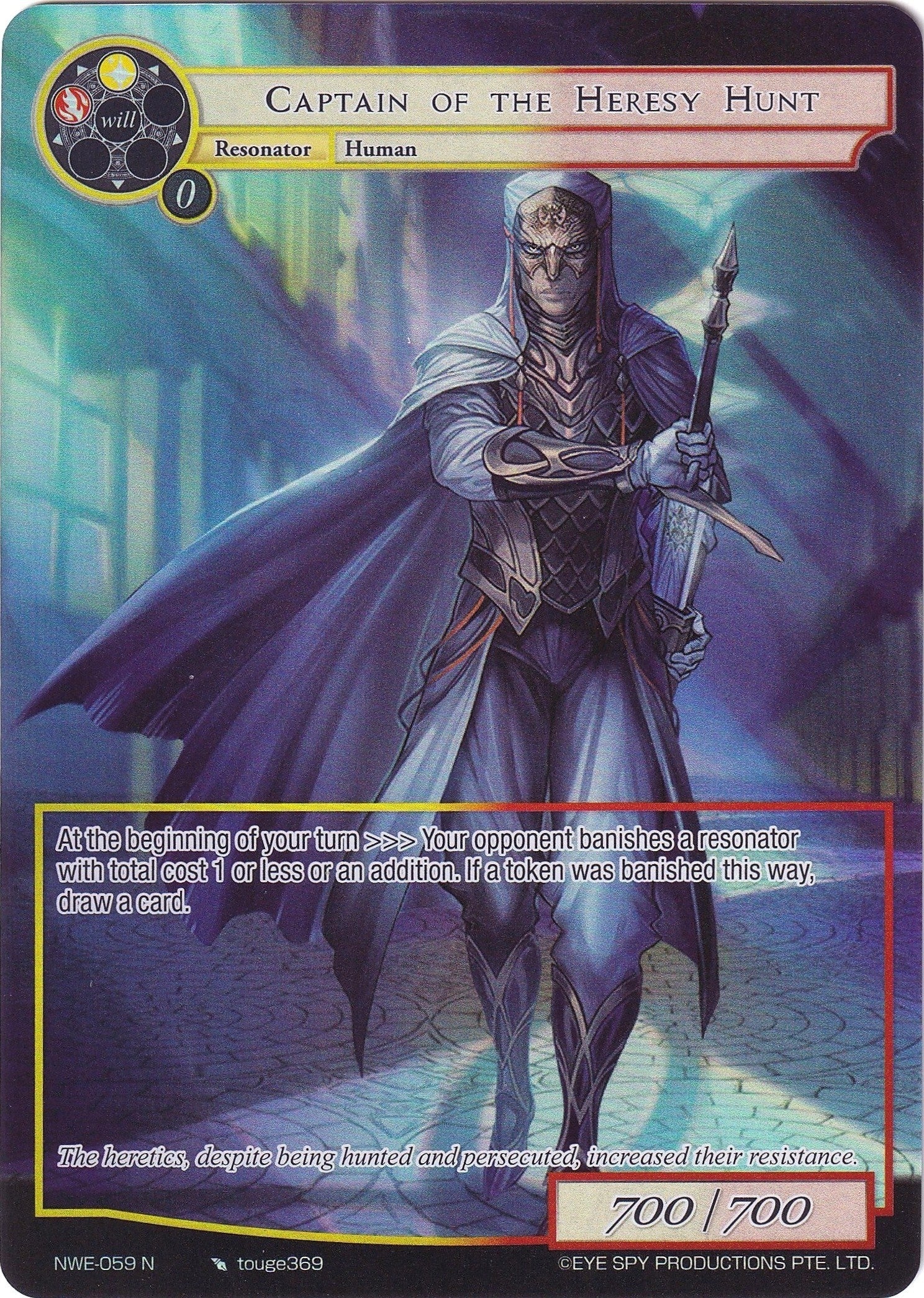 Image for Captain of the Heresy Hunt (Full Art) (A New World Emerges) (NWE-059 N) - Force of Will