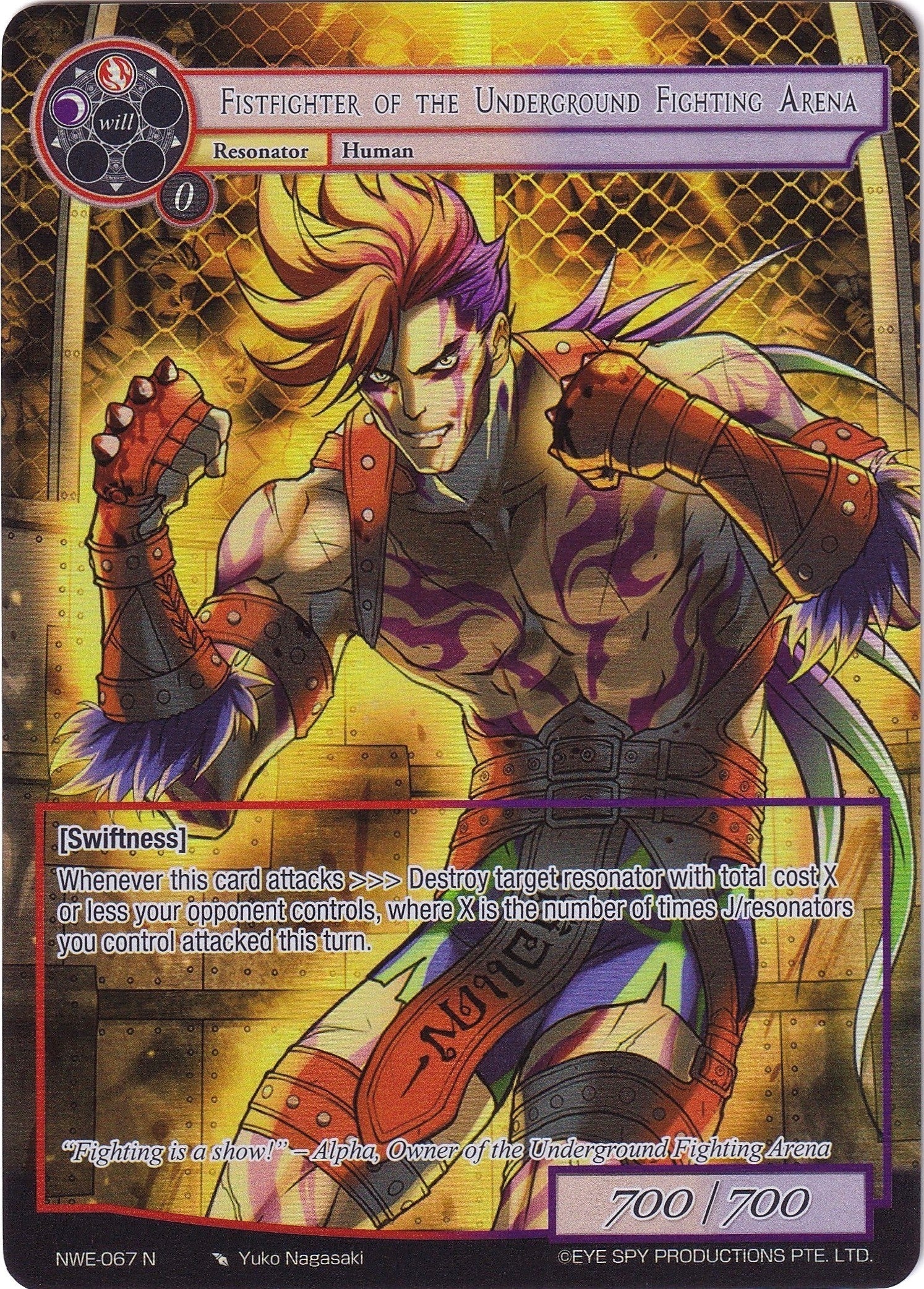 Image for Fistfighter of the Underground Fighting Arena (Full Art) (A New World Emerges) (NWE-067 N) - Force of Will