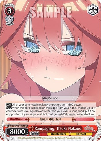 Image for Rampaging, Itsuki Nakano (SR) (The Quintessential Quintuplets 2) (5HY/W90-E064S SR) - Weiss Schwarz