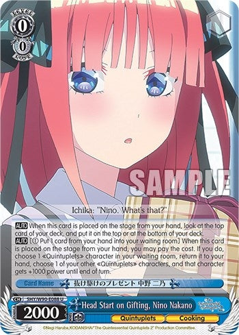 Image for Head Start on Gifting, Nino Nakano (The Quintessential Quintuplets 2) (5HY/W90-E088 U) - Weiss Schwarz