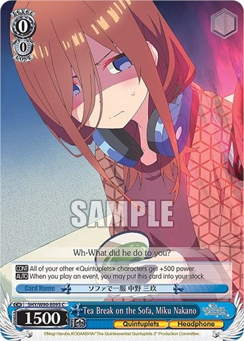 Image for Tea Break on the Sofa, Miku Nakano (The Quintessential Quintuplets 2) (5HY/W90-E093 C) - Weiss Schwarz