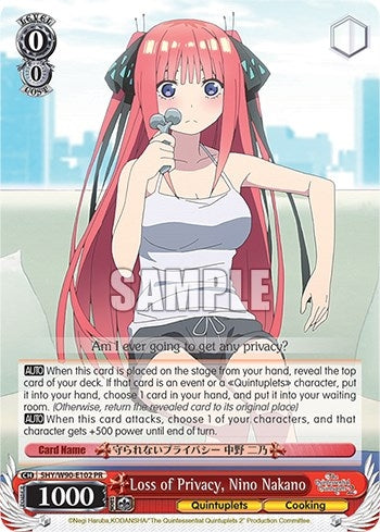 Image for Loss of Privacy, Nino Nakano (The Quintessential Quintuplets 2) (5HY/W90-E102 PR) - Weiss Schwarz