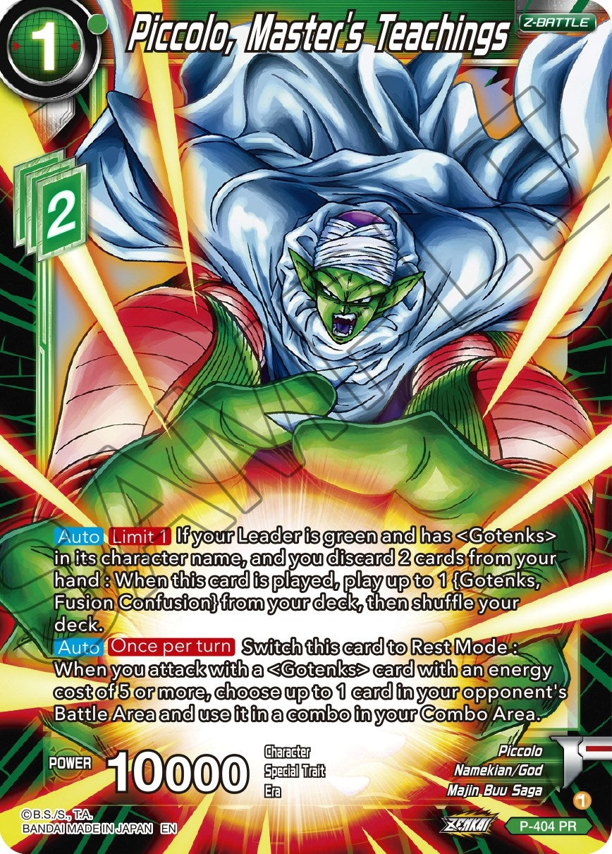 Image for Piccolo, Master's Teachings (Promotion Cards) (P-404) - Dragon Ball Super: Masters