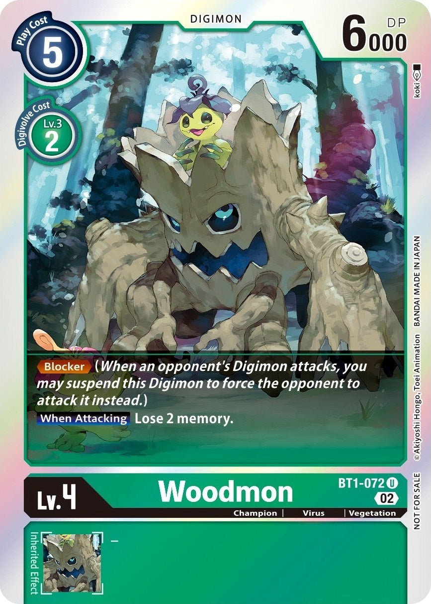Image for Woodmon (Official Tournament Pack Vol. 6) (BT01-03A) (BT1-072 U) - Digimon Card Game