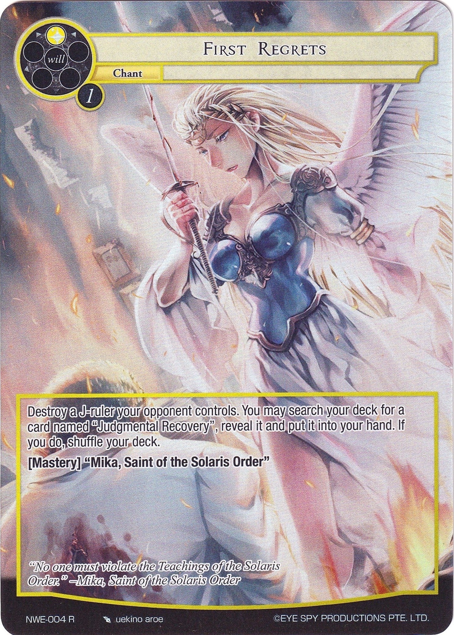 Image for First Regrets (Full Art) (A New World Emerges) (NWE-004 R) - Force of Will