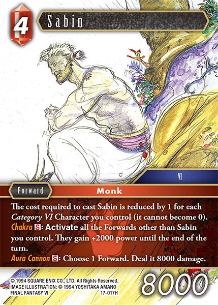 Image for Sabin (Rebellion's Call) (17-017H) - Final Fantasy TCG