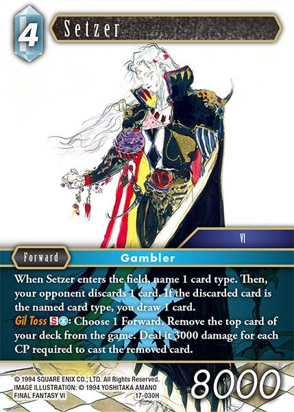 Image for Setzer (Rebellion's Call) (17-030H) - Final Fantasy TCG