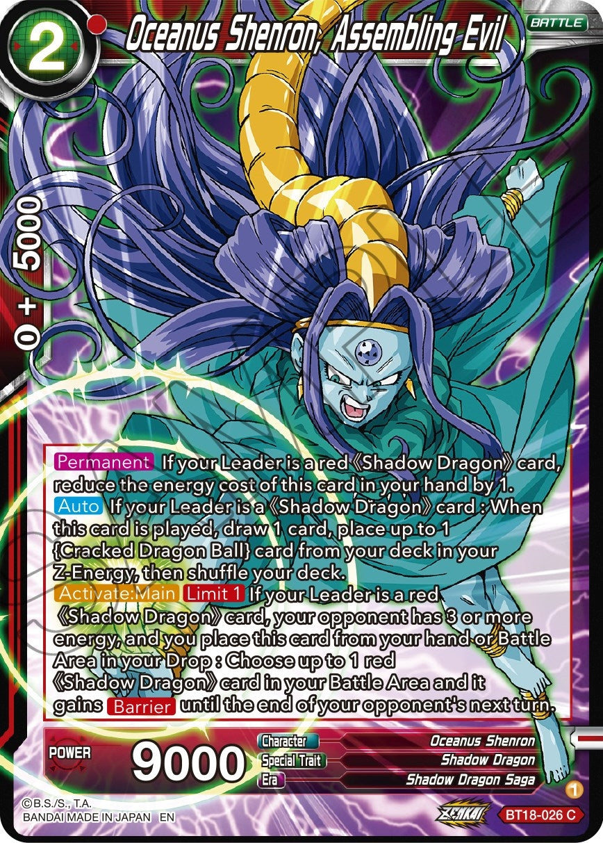 Image for Oceanus Shenron, Assembling Evil (Dawn of the Z-Legends) (BT18-026) - Dragon Ball Super: Masters