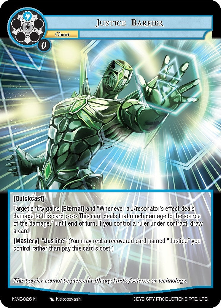 Image for Justice Barrier (A New World Emerges) (NWE-026 N) - Force of Will