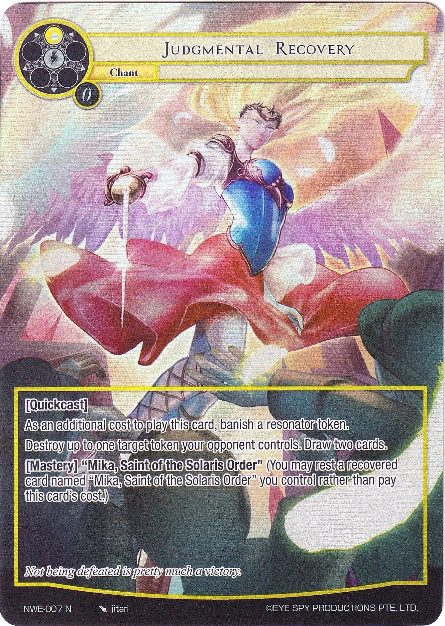 Image for Judgmental Recovery (Full Art) (A New World Emerges) (NWE-007 N) - Force of Will