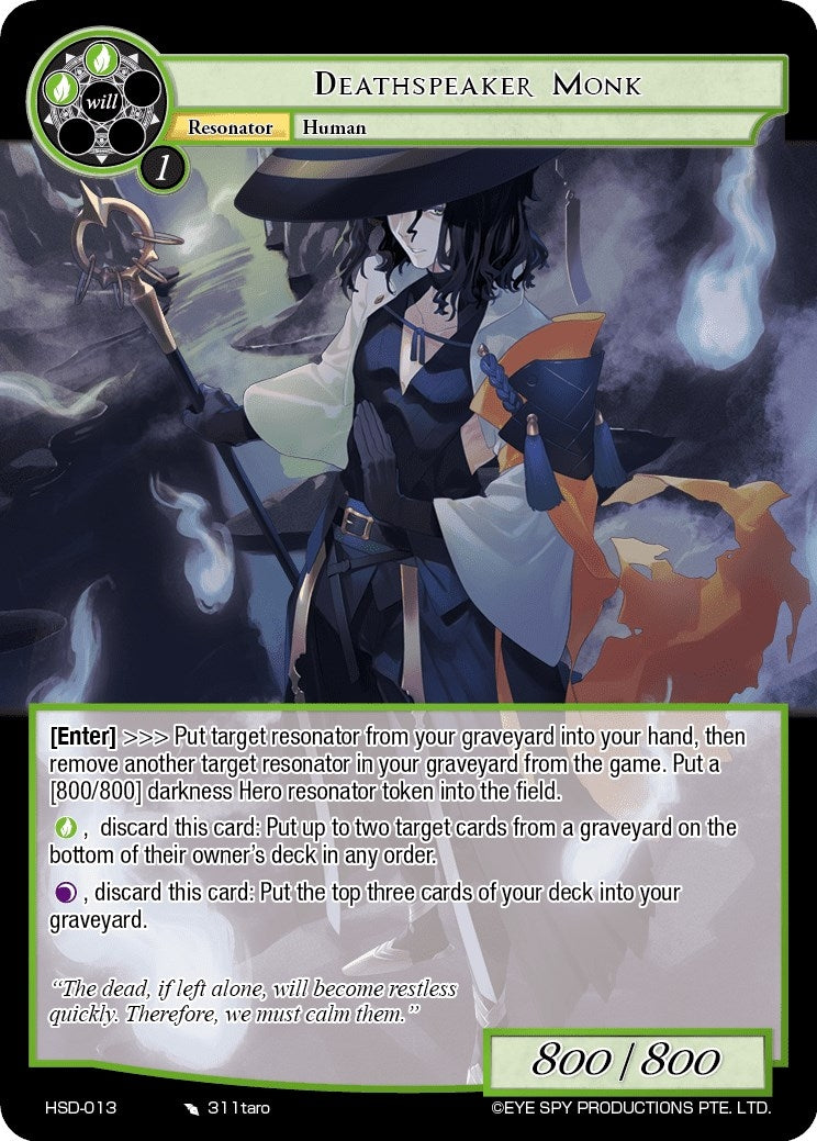 Image for Deathspeaker Monk (Hero Cluster Starter Decks) (HSD-013) - Force of Will