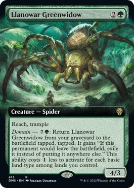 Image for Llanowar Greenwidow (Extended Art) (Dominaria United) (415) - Magic: The Gathering