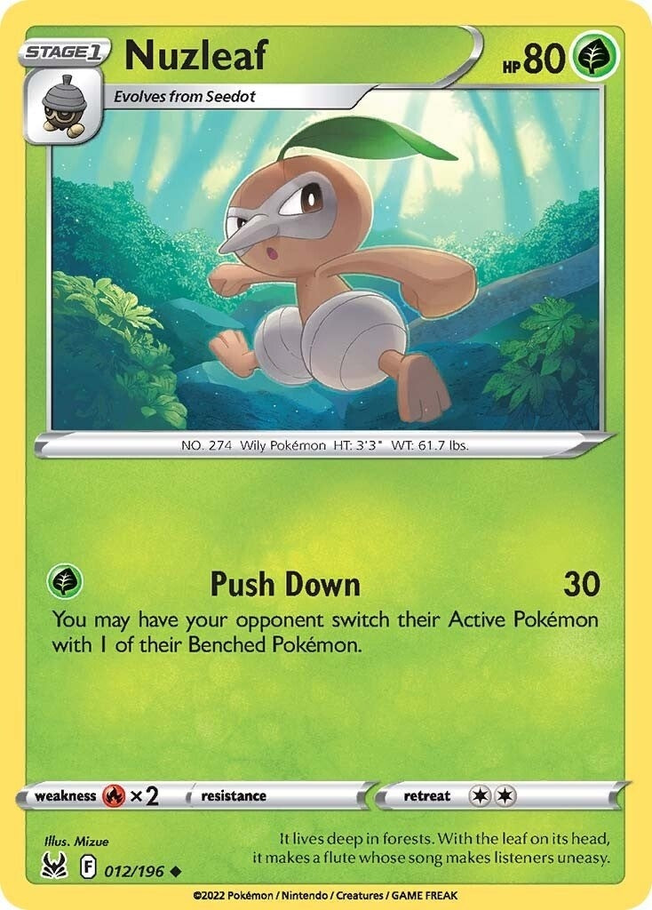 Image for Nuzleaf (SWSH11: Lost Origin) (012/196) - Pokemon