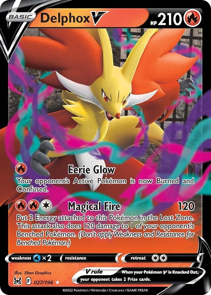 Image for Delphox V (SWSH11: Lost Origin) (027/196) - Pokemon