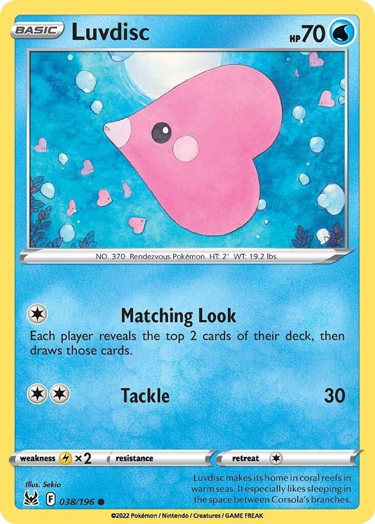 Image for Luvdisc (SWSH11: Lost Origin) (038/196) - Pokemon