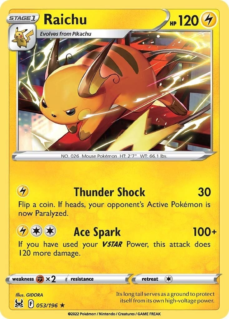 Image for Raichu (SWSH11: Lost Origin) (053/196) - Pokemon
