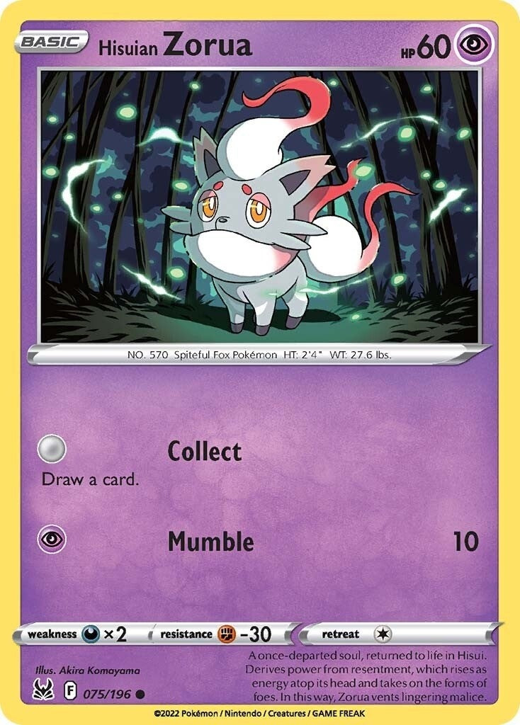 Image for Hisuian Zorua (SWSH11: Lost Origin) (075/196) - Pokemon
