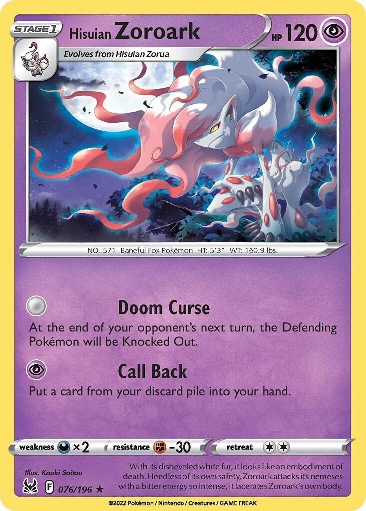 Image for Hisuian Zoroark (SWSH11: Lost Origin) (076/196) - Pokemon
