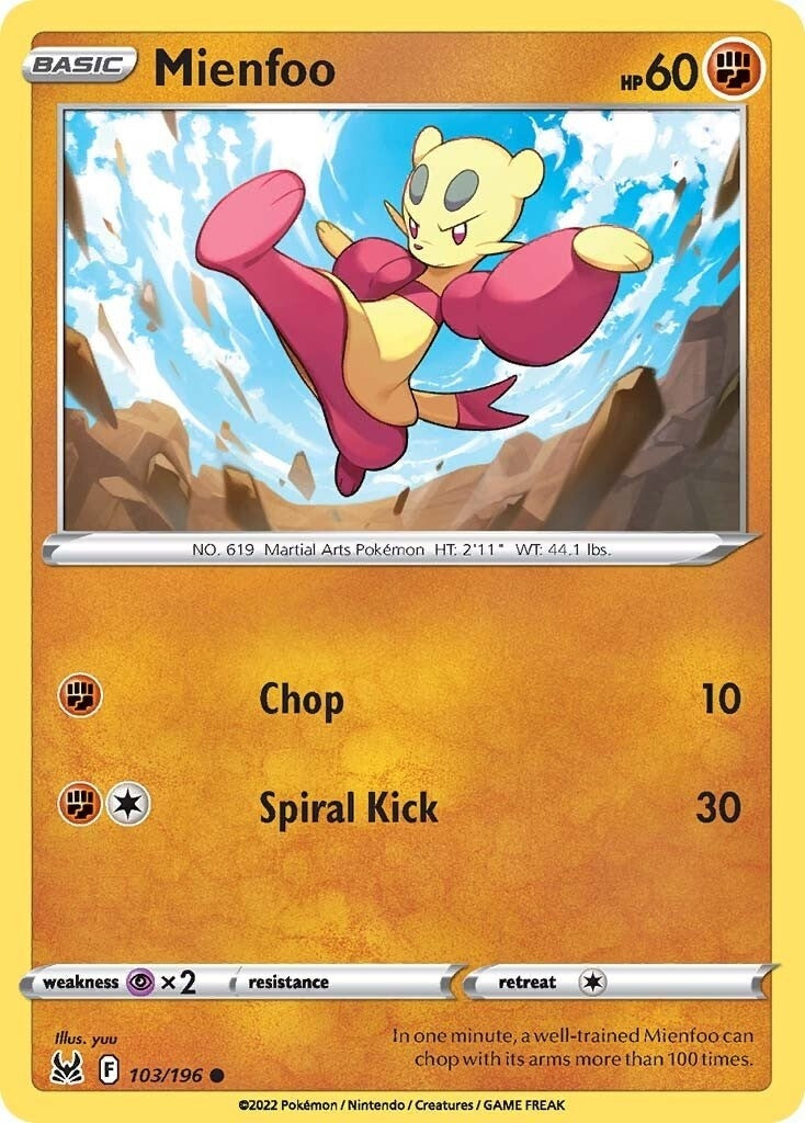 Image for Mienfoo (SWSH11: Lost Origin) (103/196) - Pokemon