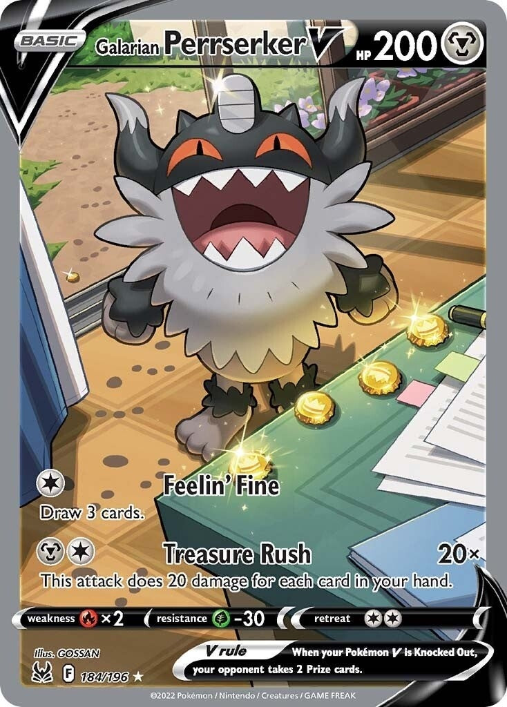 Image for Galarian Perrserker V (Alternate Full Art) (SWSH11: Lost Origin) (184/196) - Pokemon
