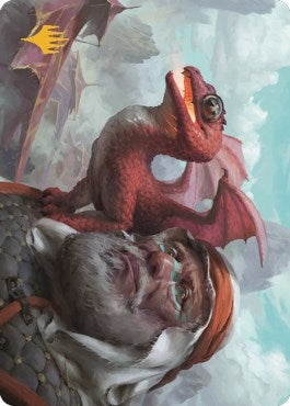 Image for Dragon Whelp Art Card (Gold-Stamped Signature) (Art Series: Dominaria United) (29) - Magic: The Gathering