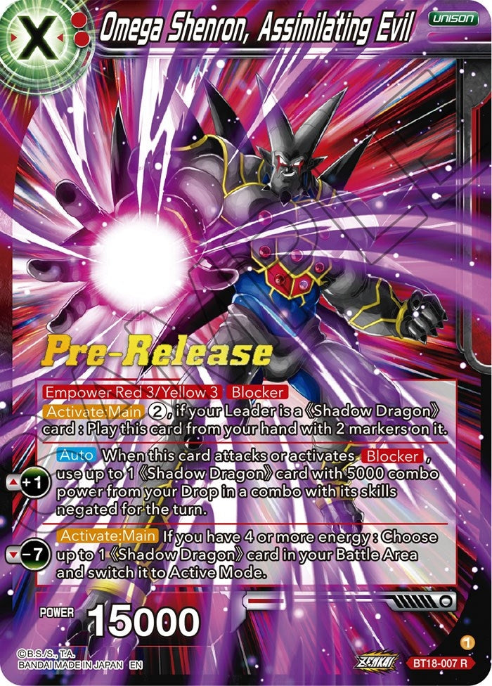 Image for Omega Shenron, Assimilating Evil (Dawn of the Z-Legends Pre-Release Cards) (BT18-007) - Dragon Ball Super: Masters