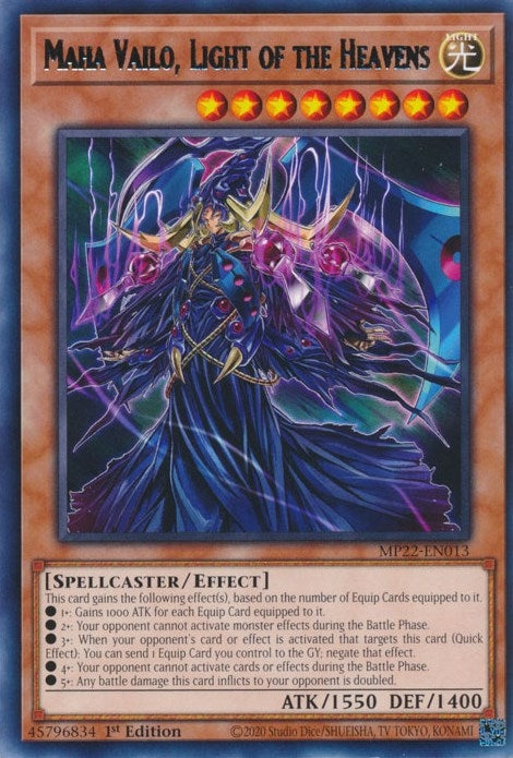 Image for Maha Vailo, Light of the Heavens (2022 Tin of the Pharaoh's Gods) (MP22-EN013) - YuGiOh
