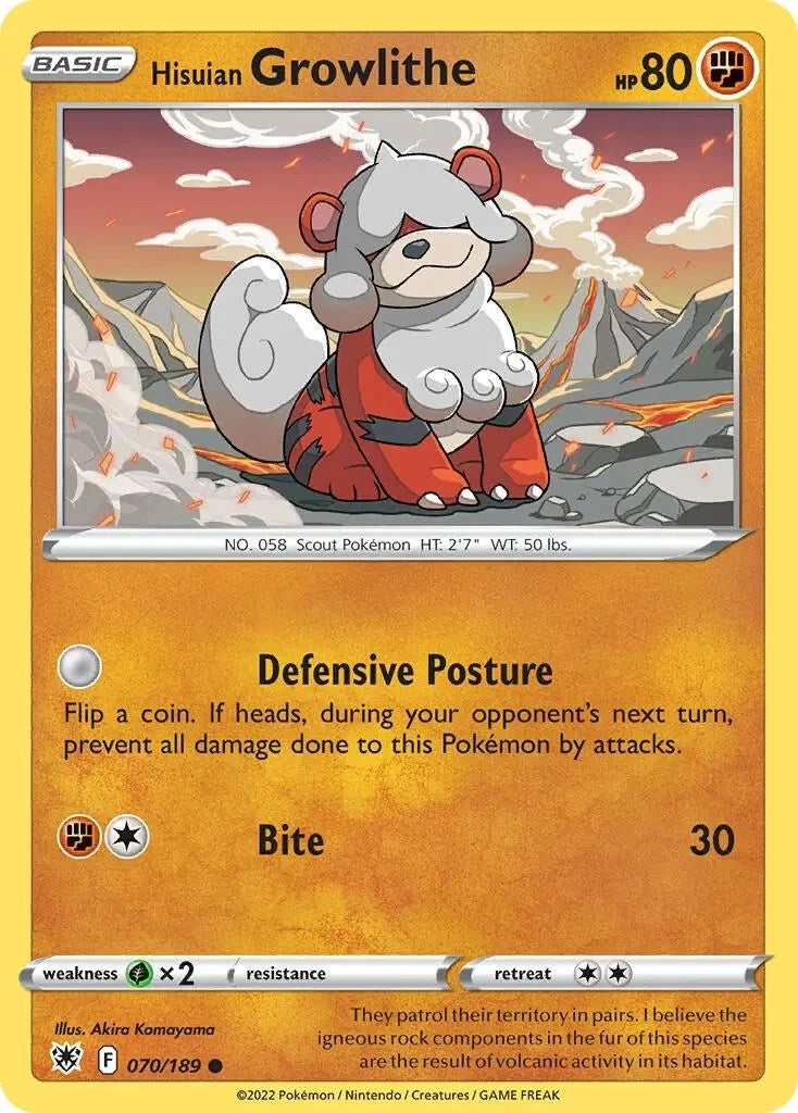 Image for Hisuian Growlithe - 070/189 (Cosmos Holo) (Deck Exclusives) (070/189) - Pokemon