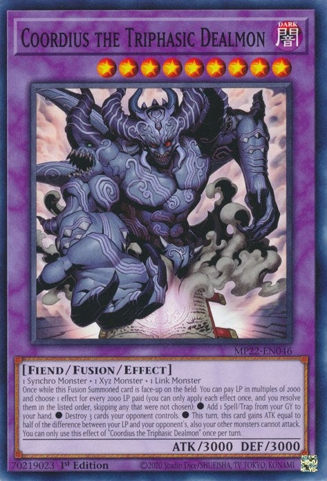 Image for Coordius the Triphasic Dealmon (2022 Tin of the Pharaoh's Gods) (MP22-EN046) - YuGiOh