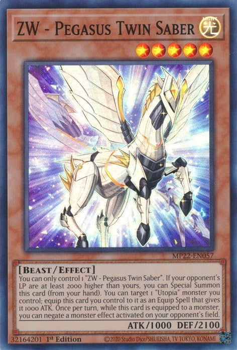 Image for ZW - Pegasus Twin Saber (2022 Tin of the Pharaoh's Gods) (MP22-EN057) - YuGiOh