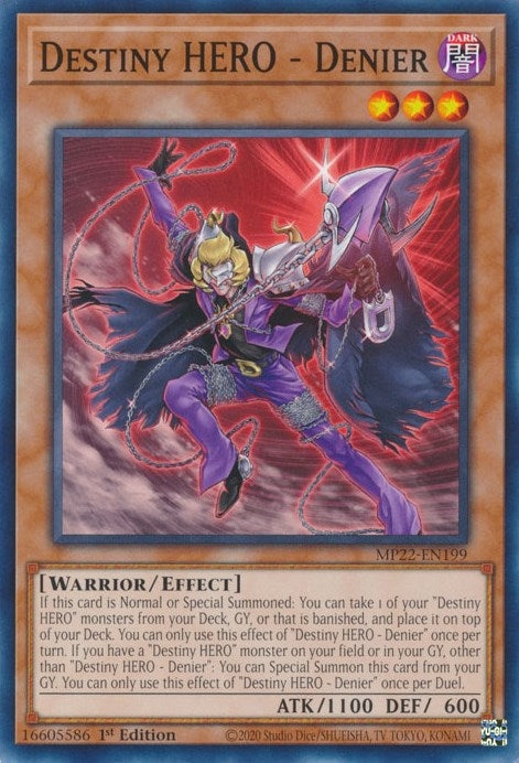 Image for Destiny HERO - Denier (2022 Tin of the Pharaoh's Gods) (MP22-EN199) - YuGiOh