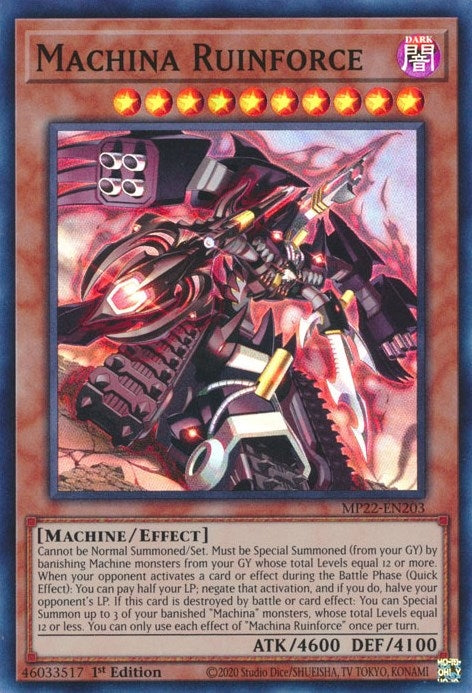 Image for Machina Ruinforce (2022 Tin of the Pharaoh's Gods) (MP22-EN203) - YuGiOh