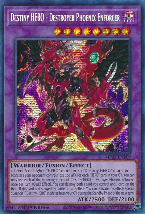 Image for Destiny HERO - Destroyer Phoenix Enforcer (2022 Tin of the Pharaoh's Gods) (MP22-EN209) - YuGiOh