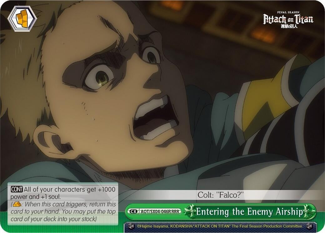 Image for Entering the Enemy Airship (RRR) (Attack On Titan: Final Season) (AOT/SX04-046R RRR) - Weiss Schwarz