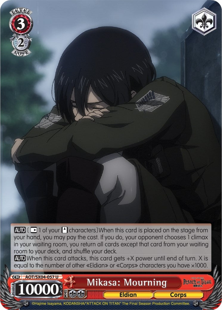Image for Mikasa: Mourning (Attack On Titan: Final Season) (AOT/SX04-057 U) - Weiss Schwarz