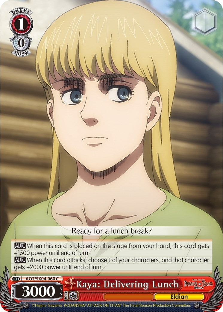 Image for Kaya: Delivering Lunch (Attack On Titan: Final Season) (AOT/SX04-060 C) - Weiss Schwarz