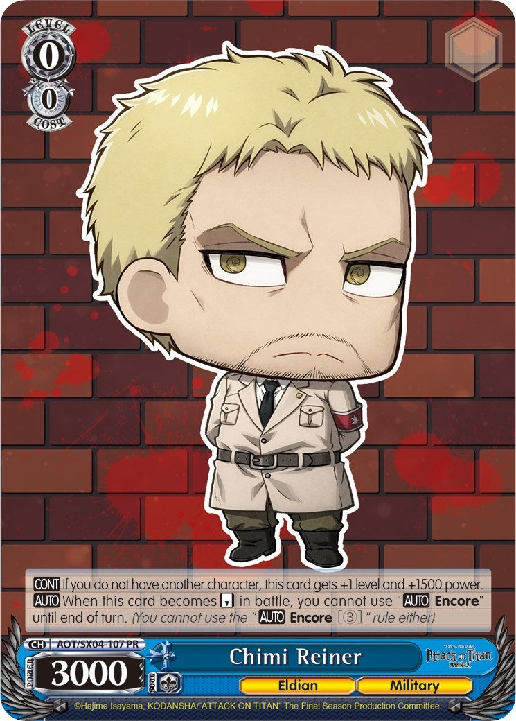 Image for Chimi Reiner (Attack On Titan: Final Season) (AOT/SX04-107 PR) - Weiss Schwarz