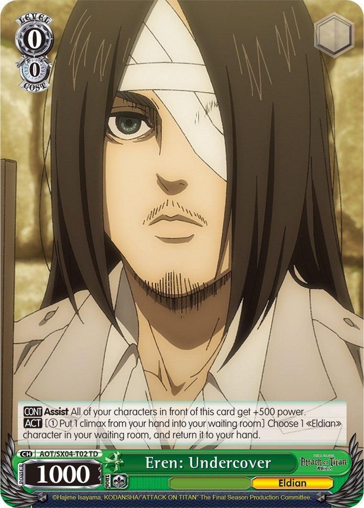 Image for Eren: Undercover (Attack On Titan: Final Season) (AOT/SX04-T02 TD) - Weiss Schwarz